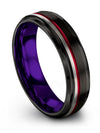 Black Wedding Bands 6mm Wedding Band Tungsten Promise Rings for Guys Black - Charming Jewelers