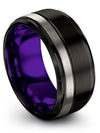 Black Boyfriend and Fiance Wedding Bands Sets Tungsten Carbide Wedding Ring Set - Charming Jewelers