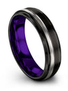 Couple Anniversary Ring for Husband and His Tungsten Black Ring Black Metal - Charming Jewelers
