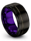 Wedding Ring Engagement Female Rings Set Tungsten Black Rings 10mm Custom Black - Charming Jewelers