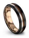 Groove Wedding Bands Black Copper Tungsten Black Copper Set Husband and Him - Charming Jewelers
