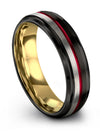 Woman Black Metal Wedding Ring Tungsten Anniversary Bands Black Promise Band - Charming Jewelers