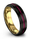 Wedding Rings for Couples Tungsten Woman&#39;s Rings Black and Gunmetal Black - Charming Jewelers