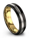 Brushed Black Woman Wedding Bands Lady Black Bands Tungsten Mid Ring for Lady - Charming Jewelers