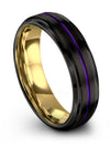 Plain Wedding Band Men Tungsten Ring for Male Grooved 6mm