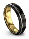 Black Engagement Guy Wedding Bands Set Tungsten Bands for Ladies 6mm Matching - Charming Jewelers