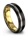 Woman Black Plain Wedding Ring Tungsten Band Couples Set Promise Rings - Charming Jewelers