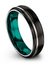 Wedding Rings Sets Men&#39;s Tungsten Band Polished Black Guys Black Band for Lady - Charming Jewelers