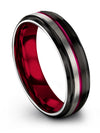 Black Wedding Bands Sets Boyfriend and Wife Black Tungsten Rings for Men 6mm - Charming Jewelers