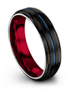 Black Bands Anniversary Ring Tungsten Wedding Rings 6mm for Guys Guy Couples - Charming Jewelers