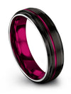 Wedding Bands Man Engraved Tungsten Couples Bands Sets Black Groove Band - Charming Jewelers