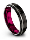 Black and Black Wedding Rings Female Tungsten Band for Guy