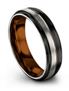 Wedding Set Black Rings 6mm Men Tungsten Rings Jewelry for Couples Bands Gifts - Charming Jewelers