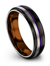 Black Wedding Rings 6mm Tungsten Carbide Engagement Rings Couples Rings for His - Charming Jewelers