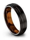 Wedding Anniversary Black Band Brushed Black Tungsten Rings for Mens Black - Charming Jewelers