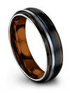 Couple Wedding Bands Set Tungsten Rings for Guy Engraved Black Friendship Bands - Charming Jewelers