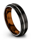 Black and Grey Wedding Band for Ladies Unique Tungsten Band Ladies Gifts - Charming Jewelers