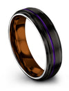 Black Purple Guys Wedding Bands Tungsten Wedding Bands Black Bands for Woman&#39;s - Charming Jewelers