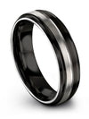 Black Grey Wedding Rings Sets 6mm Tungsten Rings Simple Small Promise Ring - Charming Jewelers