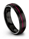 Wedding Ring Black for Wife Engraved Bands Tungsten Midi Black Band Black - Charming Jewelers
