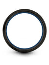 Anniversary Ring Her and Fiance Tungsten Mens Bands Black Blue Cute Black Bands - Charming Jewelers
