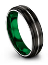 Simple Wedding Tungsten Grey Line Ring Black Men&#39;s Jewelry Engagement Ring Gifts - Charming Jewelers