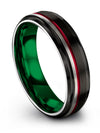 Black Line Promise Band Tungsten Carbide Her and His Bands Mariage Band Black - Charming Jewelers