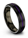 Anniversary Ring Black and Purple Black Tungsten Carbide Bands for Male 6mm - Charming Jewelers