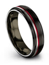 Black and Black Promise Ring Guy Tungsten Band for Couples Black Plain Band - Charming Jewelers