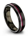 Black and Fucshia Promise Ring Guy Tungsten Band
