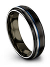 Black Promise Ring 6mm Tungsten Carbide Wedding Band Rings 6mm Handmade Black - Charming Jewelers