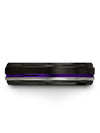 Black and Purple Promise Ring Guy Tungsten Band for Couples Black Plain Band - Charming Jewelers
