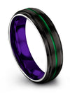 Black Plated Wedding Bands Set Engraving Tungsten Guys Ring Man Finger Band - Charming Jewelers