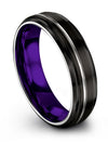 Personalized Wedding 6mm Womans Wedding Bands Tungsten Black Band for Guys - Charming Jewelers