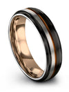 Wedding Bands Ring Sets Brushed Tungsten Black Band for Ladies Set of Ring - Charming Jewelers