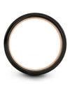 Black Copper Promise Ring Set for Mens Tungsten Rings for Female Step Bevel - Charming Jewelers