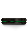 Woman Anniversary Band Black Tungsten Black and Green Ring for Guys Black - Charming Jewelers