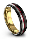 Simple Black Wedding Ring for Mens Tungsten Promise Bands for Couples Male - Charming Jewelers