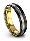 Wedding Ring Woman 6mm Black Tungsten Men&#39;s Wedding Band Mens Black Engagement - Charming Jewelers