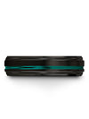 Boyfriend and Him Rings Wedding Black and Teal Tungsten Band Couples Ring Set - Charming Jewelers