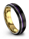 Wedding Ring Set for His and Him Black Purple Tungsten Carbide Wedding Bands - Charming Jewelers