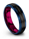 Love Wedding Ring Tungsten Rings for Mens Black and Black Plain Ring for Guy - Charming Jewelers