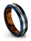 Solid Wedding Band for Men&#39;s Tungsten Black Grey Ring for Guys Black Grey - Charming Jewelers