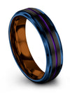 Black Purple Man Promise Rings Tungsten Promise Band Large Black Band Promise - Charming Jewelers