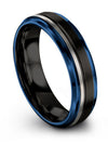 Wedding Black Bands Set Tungsten Carbide 6mm 25th Rings for Boyfriend - Charming Jewelers