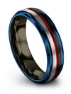 Black and Red Wedding Rings Brushed Tungsten Black Ring