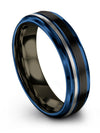 Black Wedding Ring for Guys Black Tungsten Promise Rings Black Band Blue - Charming Jewelers