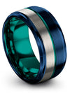 Wedding and Engagement Ladies Band Set for Men&#39;s Blue Tungsten Band for Men&#39;s - Charming Jewelers