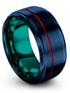 Lady Blue Teal Wedding Band Tungsten Carbide Ring Blue Matching Love Rings - Charming Jewelers