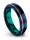 Blue Band Wedding Set Tungsten Birth Day Ring Blue Ring for Guys Engagement - Charming Jewelers